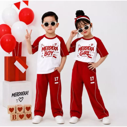 [Produk no.6] Setelan Anak 17 Agustus Merdeka Girl Boy